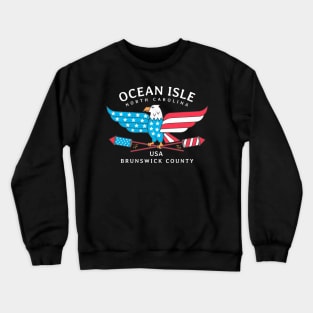 Ocean Isle, NC Summer Patriotic Pride Fourth of July Crewneck Sweatshirt